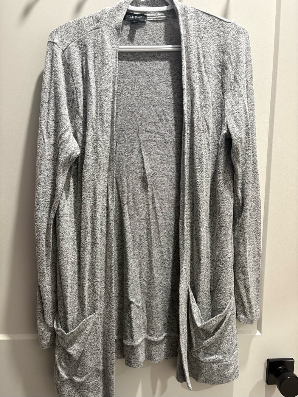 Eclipse Gray Marled Open Front Cardigan